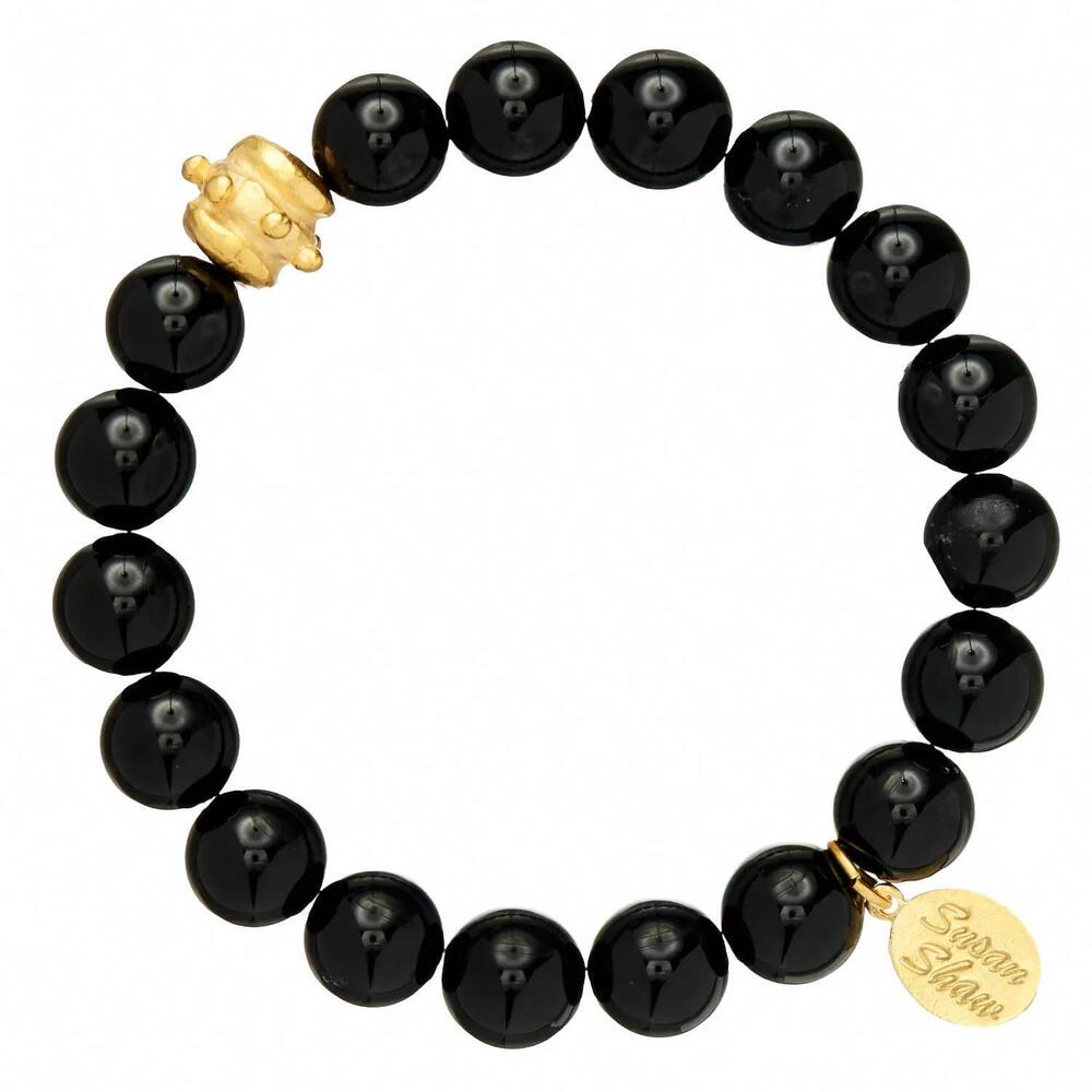 NEW SUSAN SHAW bailey stretch bracelet in onyx
